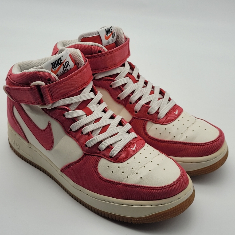 Nike Air Force 1 Mid University Red, w/ Strap | Size 9.5 |  315123-607 |Used
